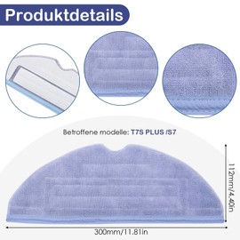 CIGTSICO Pack of 8 Wipes Accessory Set for Roborock S8+ / S8 / S7 MaxV / S7 MaxV Plus / S7 MaxV Ultra / S7 Pro Ultra / S7+ / S7 Robot, Antibacterial Roborock Accessories, Non-Slip Microfibre