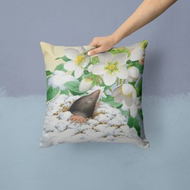 Caroline's Treasures ASAD0387PW1414 Mole by Sarah Adams Fabric Decorative Pillow Machine Washable, Indoor Outdoor Decorative Pillow for Couch, Bed or Patio, 14Hx14W