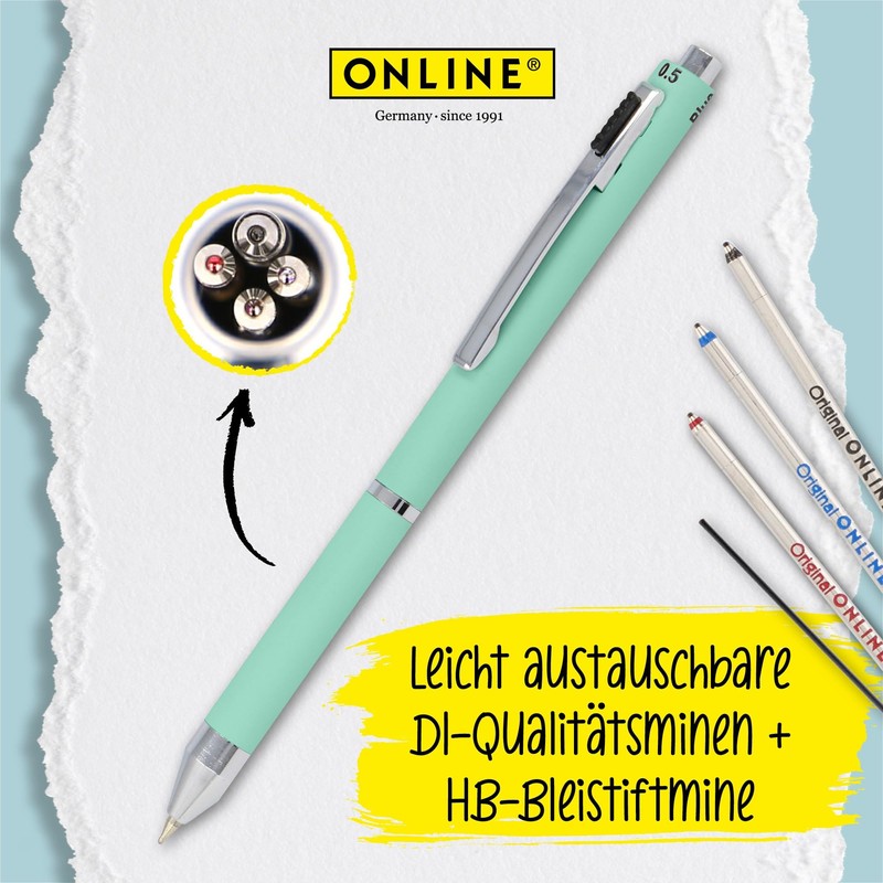 Unlinen Multipen 4-in-1 | Ballpoint Pen & Pencil | Multifunctional