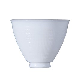 B&P Lamp 6 Inch Top Diameter I.E.S Style White Opal Glass Reflector Shade With Waffle Pattern Glass - Perfect Replacement for Antique Style Floor Lamps