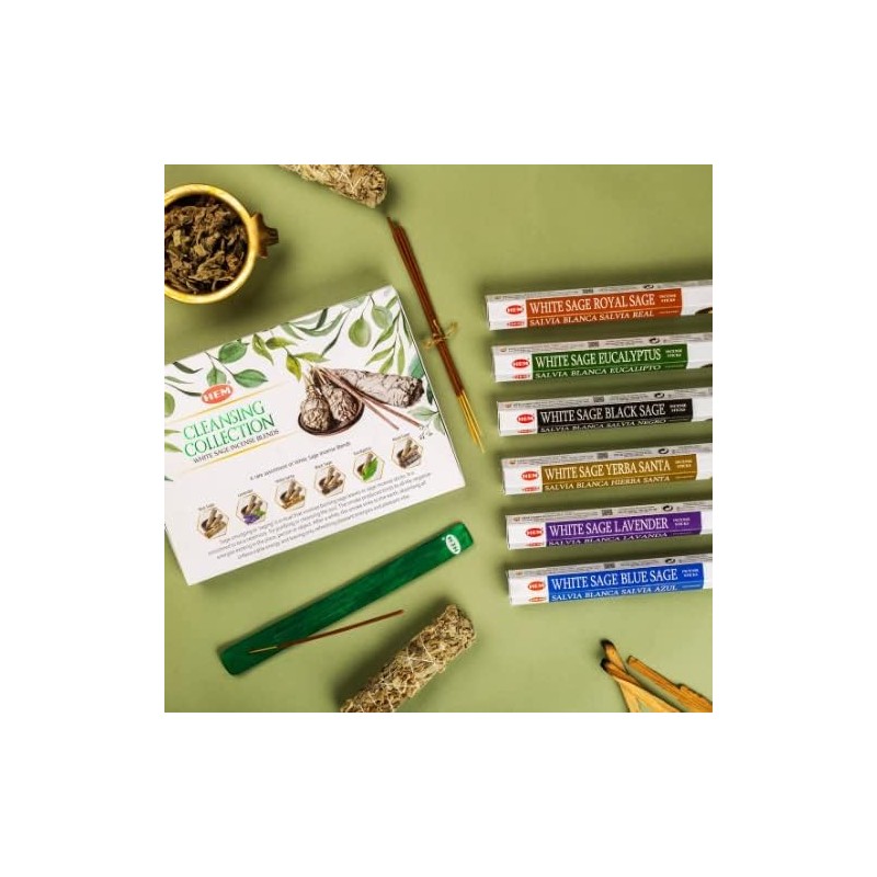 HEM Cleansing Collection - 6 White Sage Incense Mixes: Blue