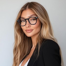 Cyxus Blue Light Filter Glasses Without Prescription Men Women Fashion Computer Protective Glasses Screen Glasses Gaming Glasses 8155, black