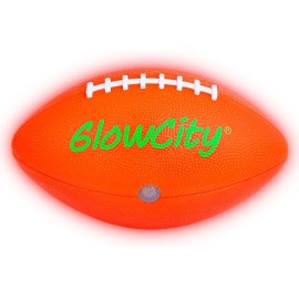 GlowCity Led Light Up Football Size 6 Bright Red For Kids Glow In The Dark Play