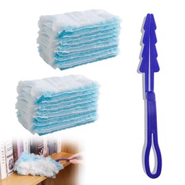 TIANTHH Duster Duster Handy Mop Disposable with 20 Replacement Heads for Electrostatic Adsorption 360° Dusting Removable, For Car, Home, TV, Blinds, Air Conditioner, Gap Cleaning, Pollen Removal