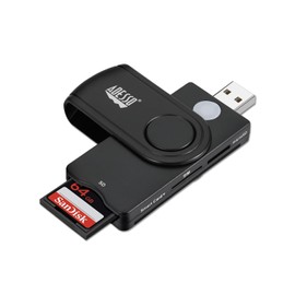 Adesso SCR-200 Smart Card Reader for ID, Credit Card, SD, Micro SD, SIM and M2
