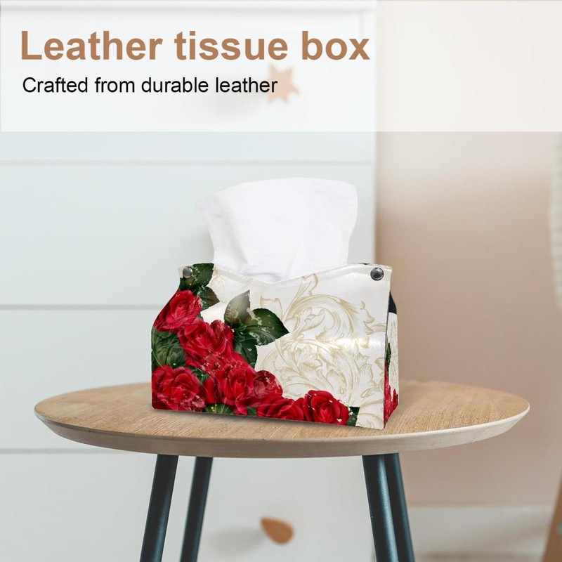 2 Pack Tissue Box Cover Holder, Red Truck Fall Landscape