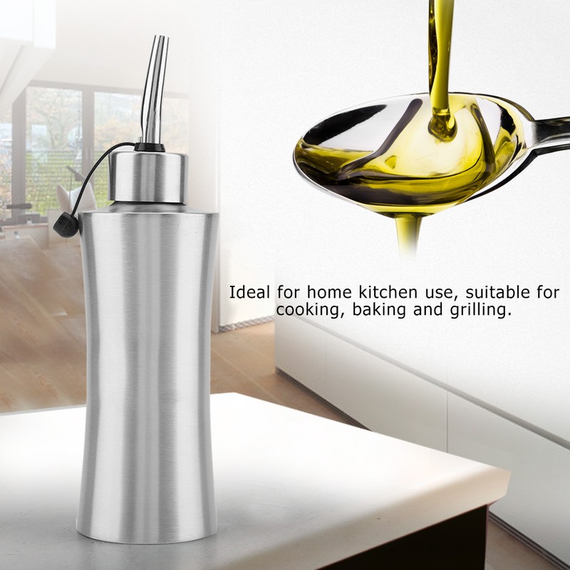 250ml Stainless Steel Oil Bottle Leak Proof Sauce Vinegar Bottles