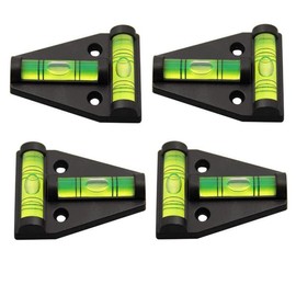 LAIESYA 4Pcs RV T Level Cross Check Levelers Bubble Levels Use for RVs, Camper, Travel Trailer, Tripods, Camera, Telescope, Photography, Wood Shop, Table, 3D Printer (Black)