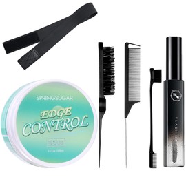SPRINGSUGAR Kit De Control De Borde De 6 Piezas Para Cabello De Mujer - Gel Suave De Fijación Fuerte, Productos Para El Peinado Del Cabello, Palillo De Acabado De Borde De Cabello 4C, Peines Para El C