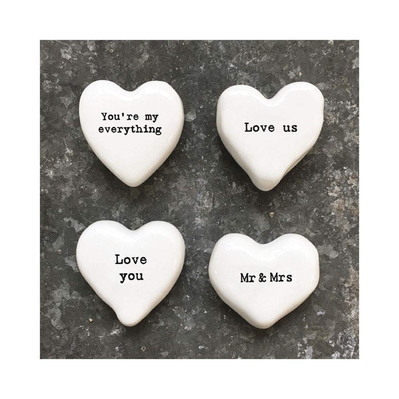 East of India White Heart Token - Love You