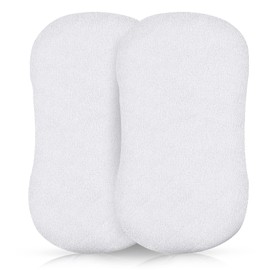 Sunshine Comforts Cotton Terry Towel 2-Pack Waterproof Moses Basket Mattress Protector - Stretch Skirt Moses Mattress Protector Non-Noisy Moses Basket Waterproof Mattress Protector (35 x 75cm) White