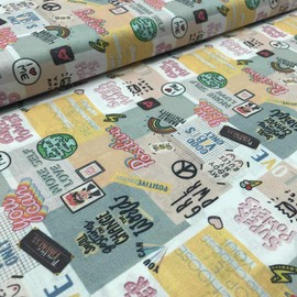 Kt KILOtela - 100% Cotton Digital Print Patchwork Fabric 100cm Long 140cm Wide Positive Multi Colour