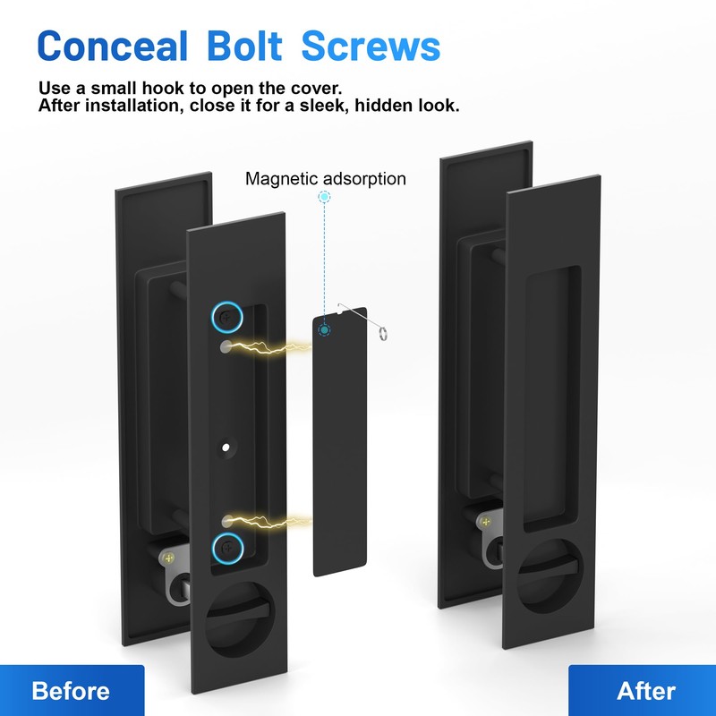 Dontay Pocket Door Handle and Edge Pull, Narrow Modern Rectangular
