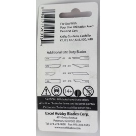 Excel #16 Stencil Edge Blade (5) Excel 20016 Replacement Light Duty Blades NEW