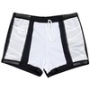 Aquarti Men's Swimming Trunks Short Sporty Stripes, 11307 Black/Grey, M