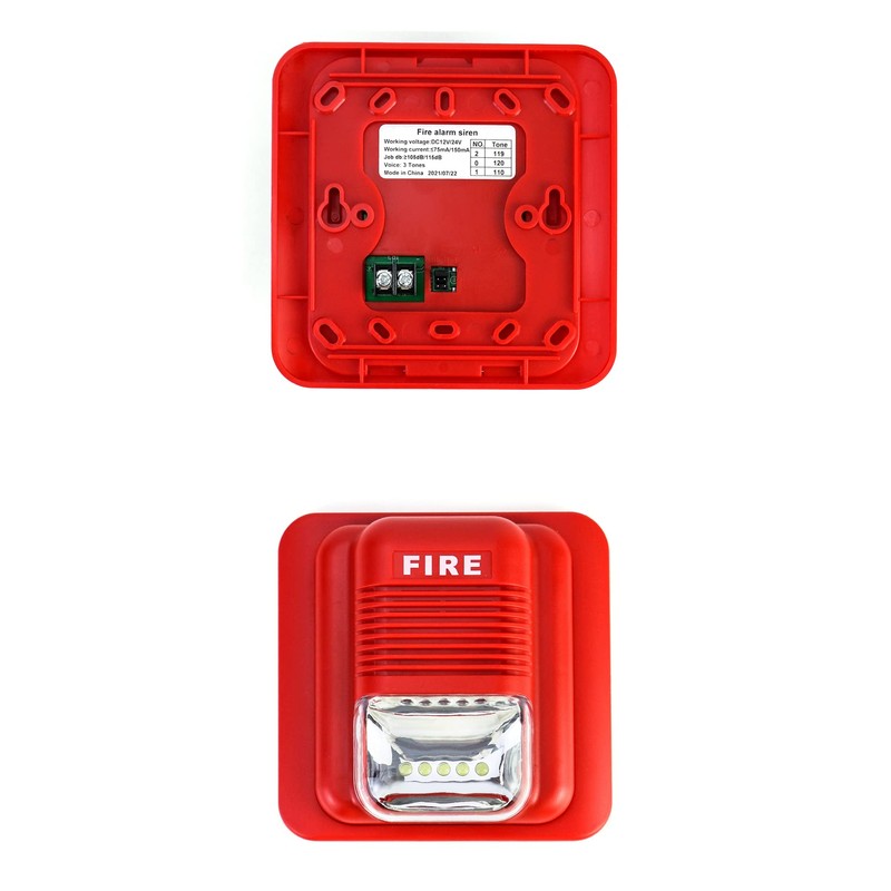 QWORK Fire Alarm, 2 Pack 12 / 24V DC Wired