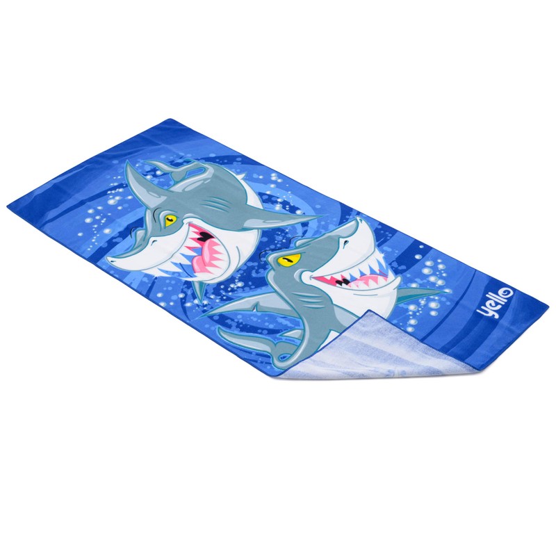 Yello Lightweight Beach Towel with Shark Design