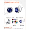 Silvora S925 Silver Birthstone Series Clip-On Earrings with 8mm Synthetic