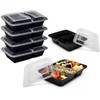 AMD Nexus [20 Pack, 32oz] 2 Compartment Plastic Meal Prep