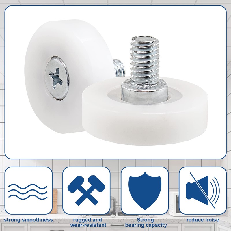 Litoexpe 0.98 Inch Drawer Slide Roller, 12 Pieces Drawer Replacement