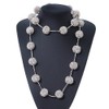 Avalaya Long Glass Bead Ball Necklace in White/Beige Colours/ 110cm