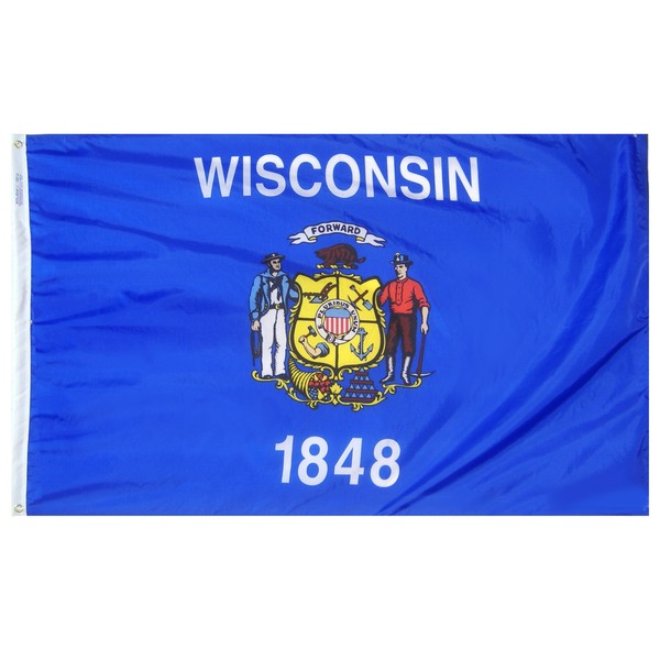 Annin Flagmakers Wisconsin State Flag USA-Made to Official State Design Specifications, 3 x 5 Feet (Model 145960)