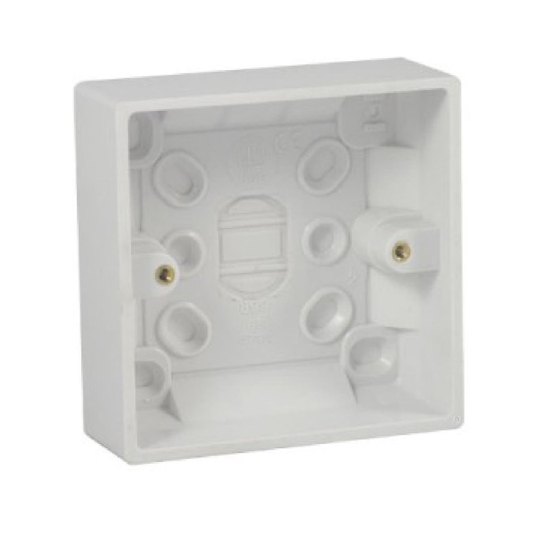 Single Wall Switch & Back Box Pattress. 1 Gang 2