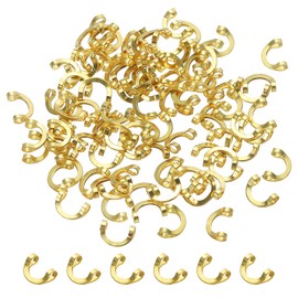 PATIKIL Fishing Spinner Clevis 6mm/0.24", 100Pcs Easy Spin U-Shaped Brass Links for Lure Fishing Spoon Spinnerbait Inline Parts Accessory, Gold Tone