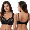 Curve Muse Plus Size Minimizer Unlined Wireless Bra with Lace
