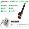 MOTO4U 2PCS Bolt on Retractable Ratchet Straps Heavy Duty Transom
