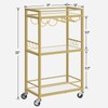 TUTOTAK Bar Cart, Home Bar Serving Cart with 3-Tier Mirrored