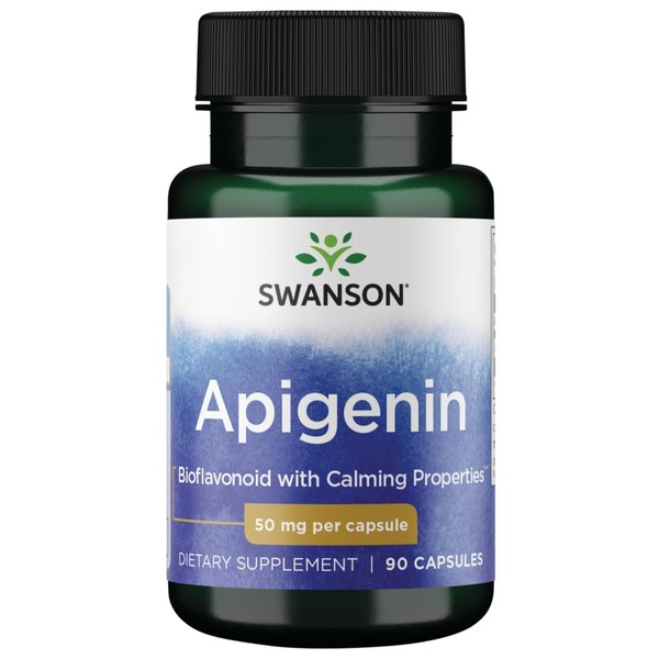 Swanson Apigenin Supplement for Sleep - 90 Caps, 50 mg Each - Sleep and Relaxation with Stress Relief - Natural Support (Packaging May Vary)