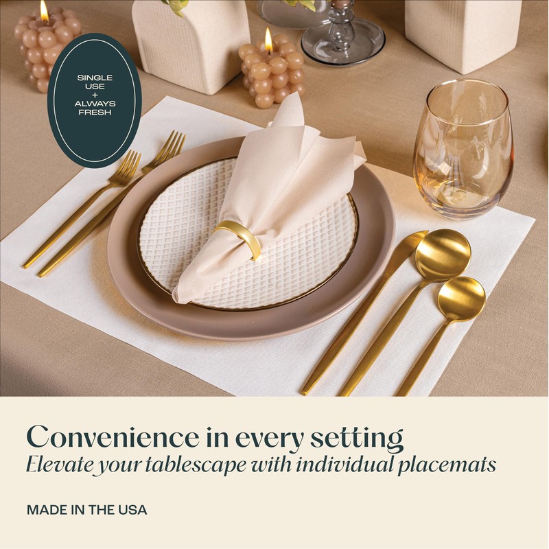 Disposable Pale Blue Paper Placemats for Dining Table - 100-Pack