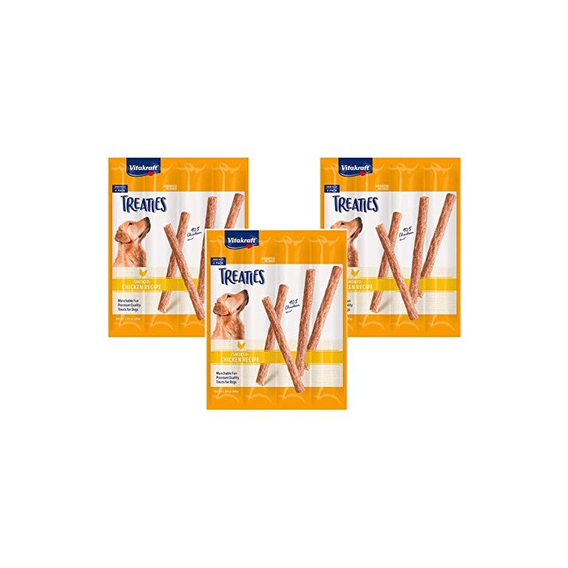 Vitakraft 12 Pack of Treaties for Dogs, Smoked Chicken Recipe,