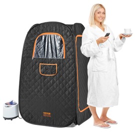 VEVOR Compact Portable Steam Sauna Tent, 1200W Sauna with Chair & Storage Bag, Home Sauna Tent for Detox Relaxation, Time & Temperature Remote Control Personal Sauna for Home, 2.6’x 2.6’x 4.3’
