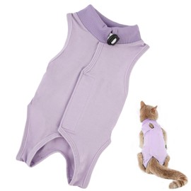 Professional Recovery Suit for Cats, Body Cat After Surgery, Anti-Licking Suit After Surgery, Skin Diseases or Abdominal Wounds, E-Collar Alternative for Cats, Keep Warm and Protection (Purple)