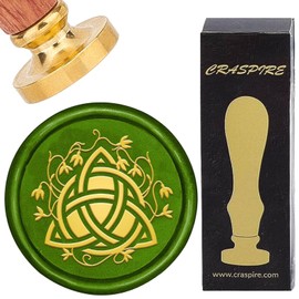 CRASPIRE Trinity Knot Wax Seal Stamp Celtic Knot 25mm Sealing Wax Stamp Retro Removable Brass Head with Rosewood Handle for Party Envelopes Invitations Gift Packing Wrap Decoration