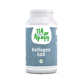 11A-Apofy | Kollagen 500 | Bioaktive Kollagenpeptide | Plus Vitamin E | 500 mg reines Kollagen pro Tagesdosis | 100 Kapseln