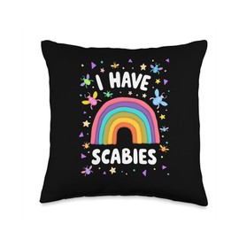 I Have Scabies Funny Retro Offensive Inappropriate Meme Throw Pillow