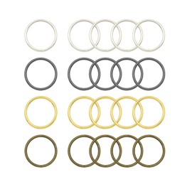 20pcs O Rings 5/4"(32mm) Welded Strong Metal Mix Colors Multi-Purpose Heavy Duty Round Ring for Pet Collars Hardware Luggage Accessories Buckle Belts Strap Webbing Sewing DIY Craft