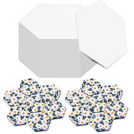 Easusy 100 Count Quilting Templates, Hexogon Patchwork Templates, 1 Inch English Paper Piecing for Quilting Sewing DIY Craft