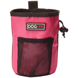 Dogline Dog Treat Pouch: Puppy Training Bag, Pet Kibbles and Snacks Holder, Litter Waste Bags Dispenser with Adjustable Drawstring Closure, Large Capacity with Mesh Pocket, Strong Nylon Material
