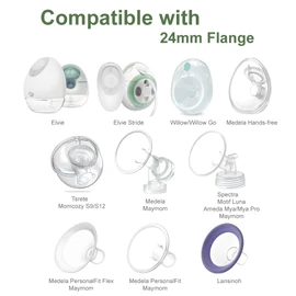 Maymom 19mm Flange Insert (Green) Compatible with Elvie Single/Double Electric, Elvie Stride 24mm Wearable Cup, Compatible with Medela PersonalFit Flex Shield, Not Original Replacement Pump Parts