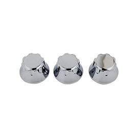 Guyker 3Pcs Top Hat Guitar Potentiometer Control Knobs 6mm Dia. Shaft Pots - Brass Bell Cap Speed Tone Volume Knob Replacement Parts for Electric Guitar or Precision Bass - chrome