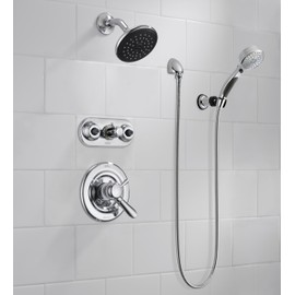 Delta Faucet 9-Spray Touch-Clean Wall-Mount Hand Held Shower with Hose, Chrome 55424