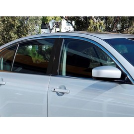 Rvinyl Pillar Post Window Trim Compatible with Infiniti Q40 2015-2015 - Gloss (Black)