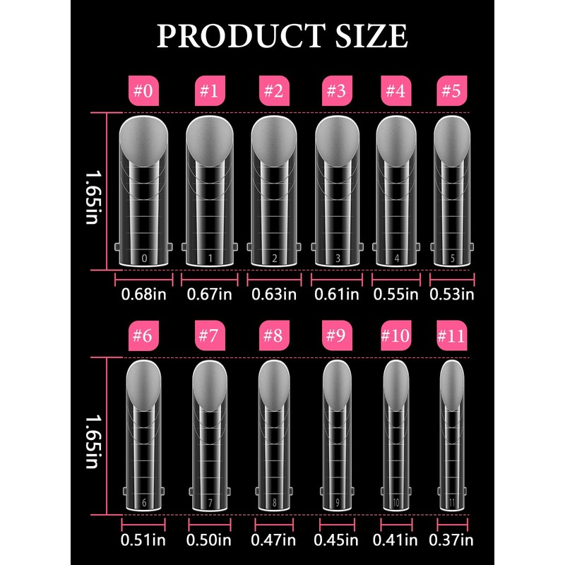 TOROKOM Poly Gel Nail Forms for Toes, Long Square Dual