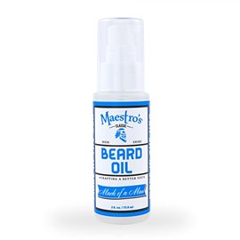 Maestro's Classic Aceite para barba | Hidratante y domina de alto brillo para todos los tipos y longitudes de barba - Mark of a Man Blend, 2 onzas