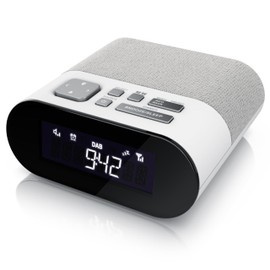 CSL - DAB Plus Radio Digital - Clock Radio DAB+ FM - 20 Memory Slots Each - 16 Volume Levels - Alarm Clock - Large Numbers - Snooze - Shut-Off Timer - Includes Power Supply