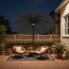 Devoko 10ft Solar LED Patio Umbrella, Round Cantilever Outdoor Umbrella